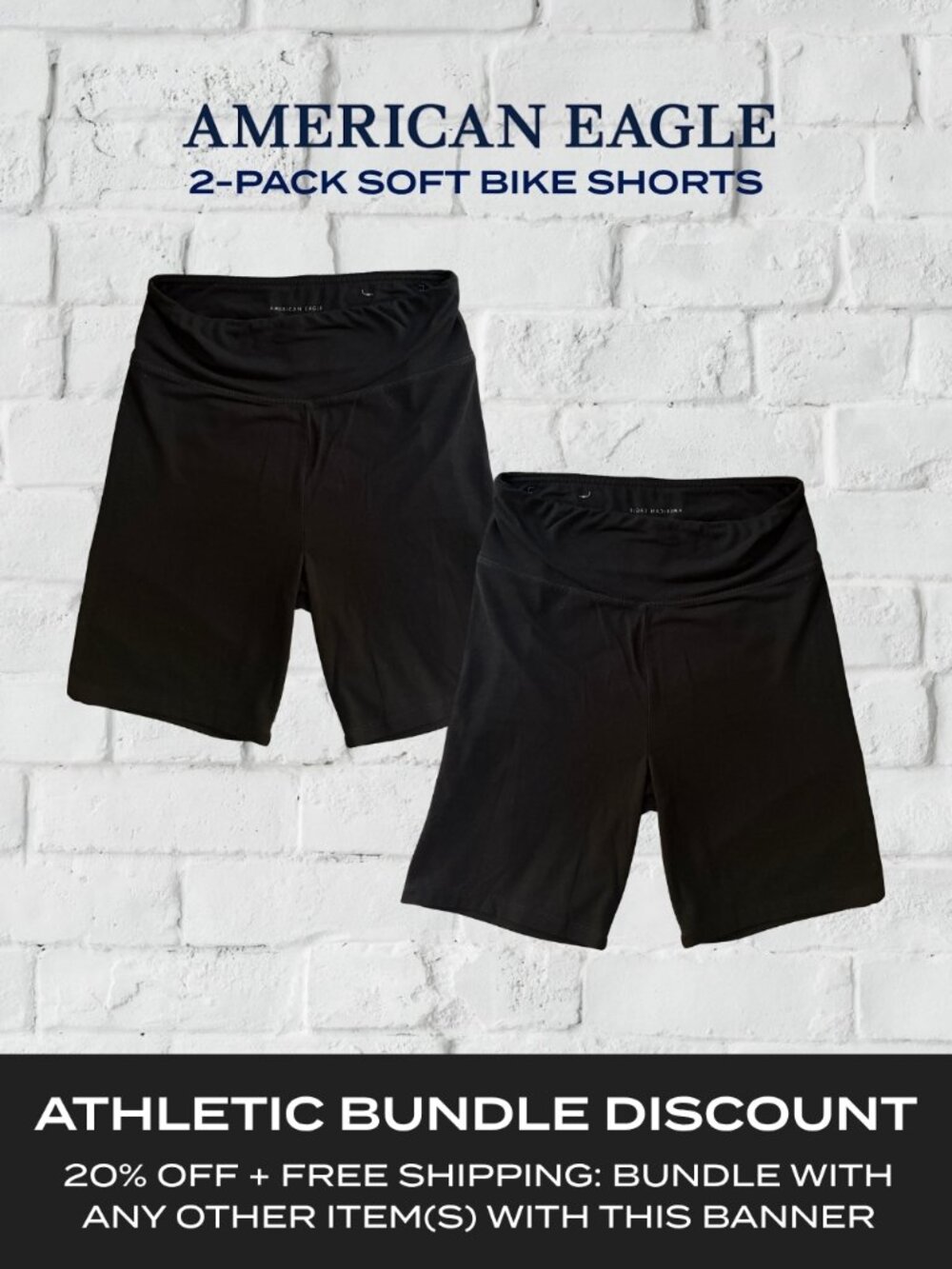 American Eagle Bike Shorts 2-Pack Women's Size M | Black Stretch Athletic Lot